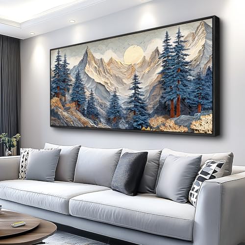 Canvas Wall Art For Bedroom Framed Wall Decor For Living Room Modern Office Artwork For Walls Beach Painting Forest Tree Landscape Pictures Nature Abstract Decoration Ready To Hang Home Decor