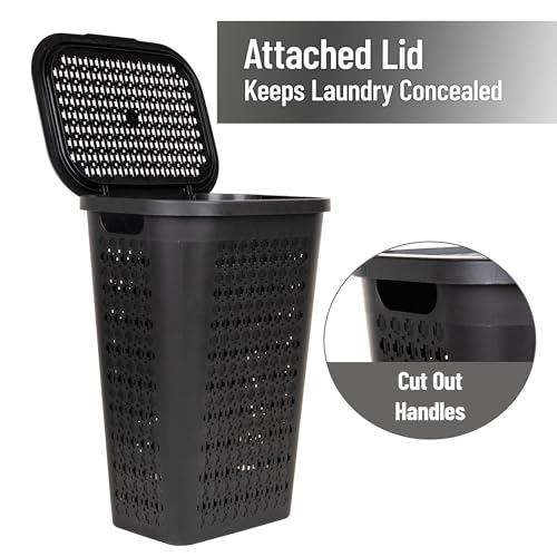 Slim Tapered Laundry Hamper with Lid