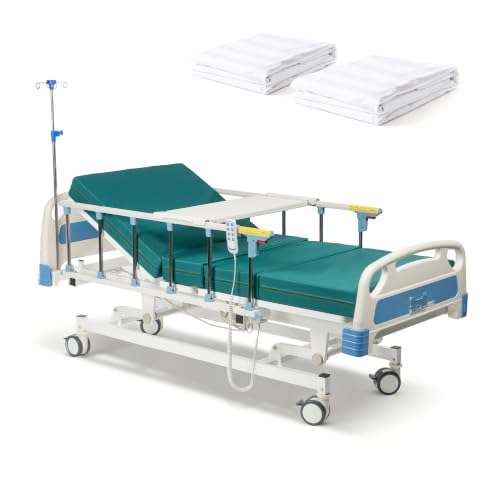 Premium Function Full Electric Hospital Bed. Home and Hospital use with Mattress & IV Pole