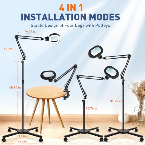 Magnifying Glass with Light and Stand