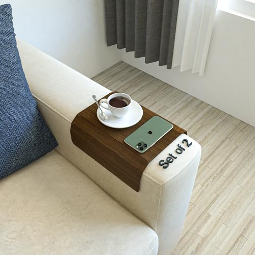 Set of 2 Wooden Sofa Tray