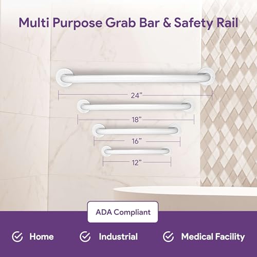 White Grab Bars for Bathtubs and Showers