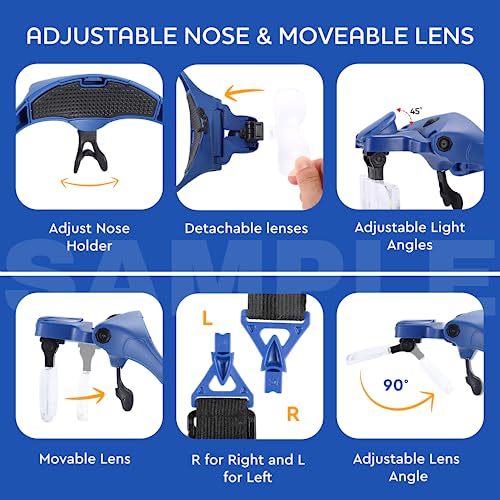 Magnifying Glasses with 4 LED Lights