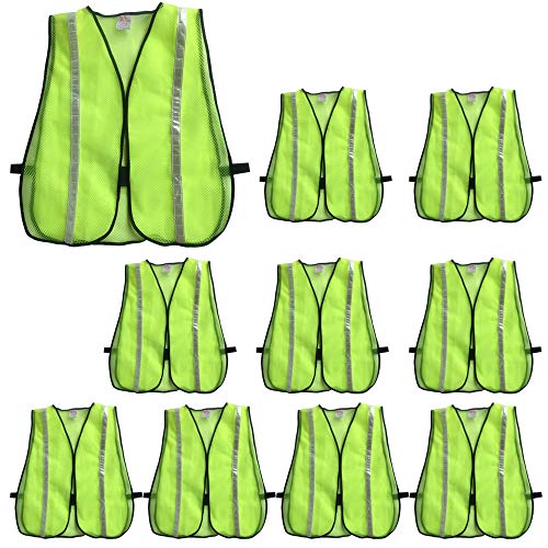High Visiblity Reflective Mesh Safety Vest Bulk 10 Pack