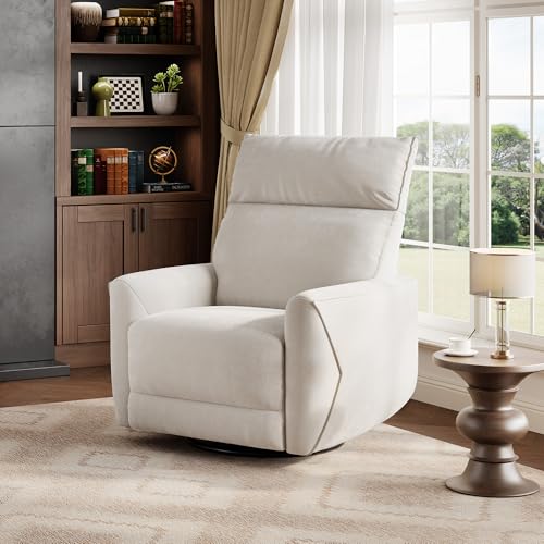 Swivel Rocking Nursery Recliner Chair Rocker Recliner Glider Deep Seat PU Leather Sofa Chair with high Backrest for Nursery