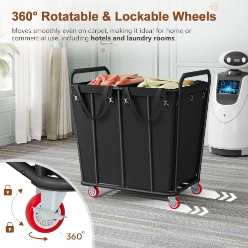 2 Section Laundry Sorter Cart