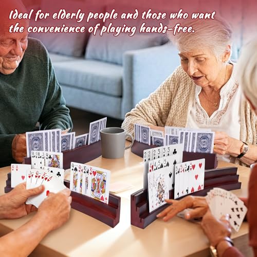 Curved Wooden Card Holders for Playing Cards