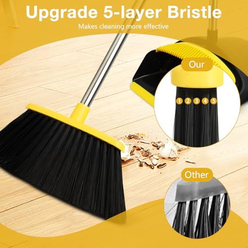 Broom and Dustpan Set with Long Handle