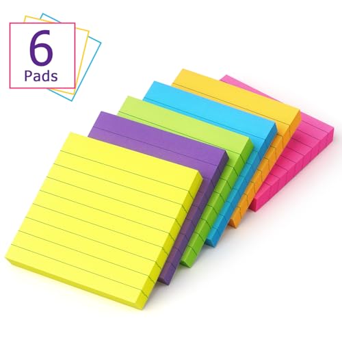 Sticky Notes with Lines Lined Sticky Notes Bright Multi Colors