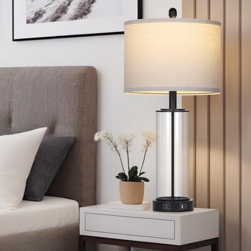 Glass Table Lamps Set of 2