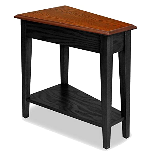 Laurent Solid Wood Recliner Wedge End Side Table with Shelf
