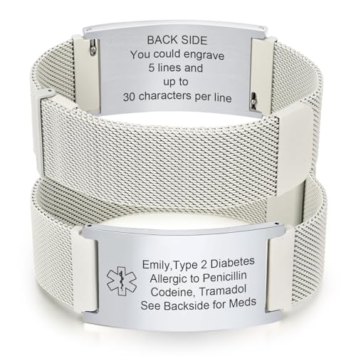 Medical Alert Id Bracelet for Men Women