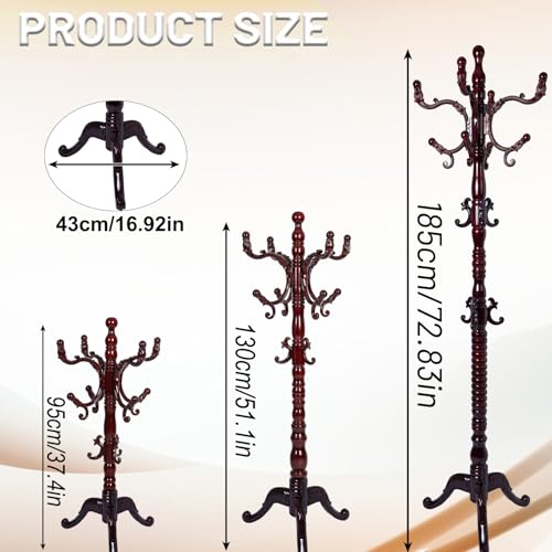 73" Wooden Coat Rack Stand