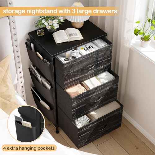 Night Stand White Nightstand with Drawers