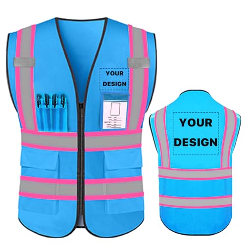 High Reflective Visibility Safety Vest Custom Your Logo Safety Workwear with Reflective Strips and Pockets