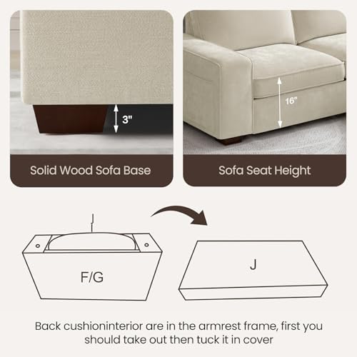 97" L Shaped Sectional Couch with Storage