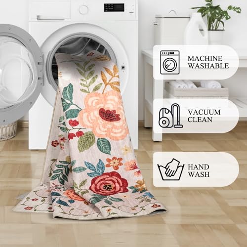 Floral Rug Black