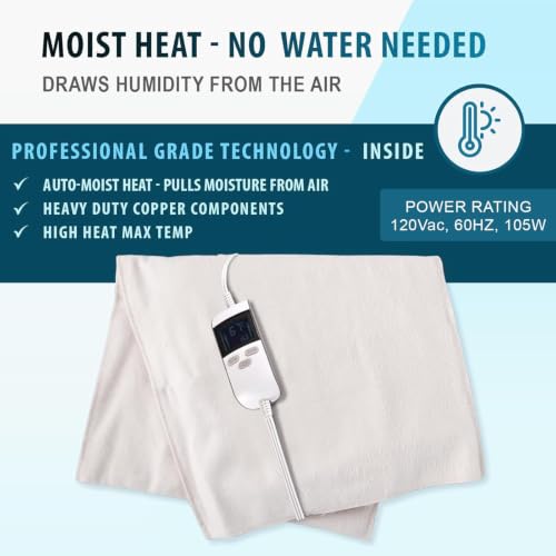 Professional Grade Heating Pad with Automatic Moist Heat by ThermoRelief