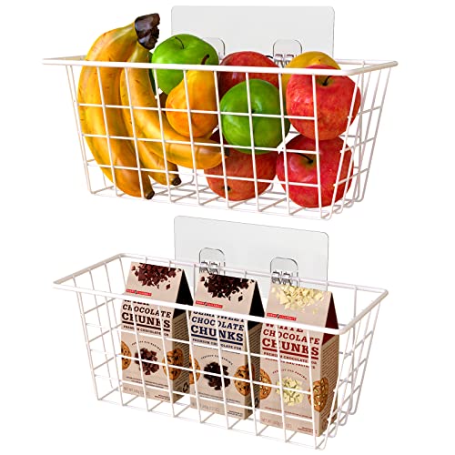 Hanging Kitchen Baskets Wire Storage Basket Over the Cabinet Door Organizer
