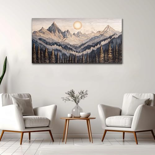 Canvas Wall Art For Bedroom Framed Decorations For Living Room Modern Office Wall Decor Lake View Painting Forest Tree Landscape Pictures Canvas Artworks Ready To Hang Home Decor