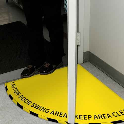 Door Swing Caution Floor Sign for Safety Warning Door Swing Area Keep Area Clear Floor Signs Vinyl Non Slip Surface