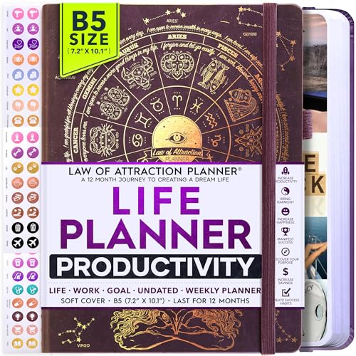 Life Planner Deluxe Undated Planner Weekly and Monthly Manifestiing Journal