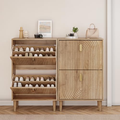 Shoe Cabinet with 2 Flip Drawers