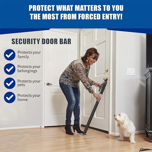 Super Heavy Duty Security Door Lock Bar Fully Adjustable Door Stopper Device for Home Defense for Residential and Commercial Use to Protect Against Forced Entry. Masterlock Door Jammer by Securadoor
