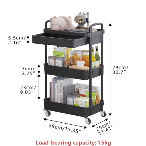 Utility Cart with Drawer & Wheels