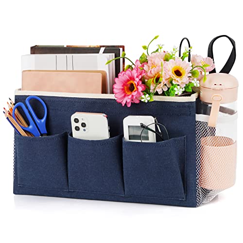 Bedside Caddy Bedside Organizer Bedside Storage Caddy with Fixed Straps and Water Bottle Holder for Home College Dorm Bunk Bed Hospital Bed Crib Bed Rails