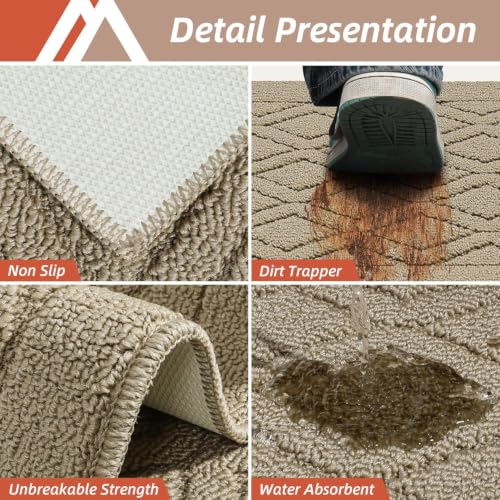 48x20 Inch 30X20 Inch Kitchen Rug Mats Made of 100% Polypropylene 2 Pieces Soft Kitchen Mat Specialized in Anti Slippery and Machine Washable