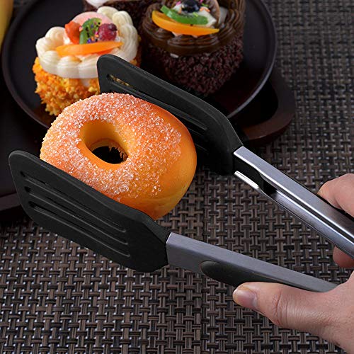 Stainless Steel Silicone Serving Tongs with Locking Handle