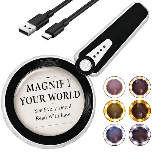 45x Magnifying Glass with Light for Reading