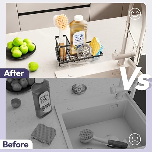 Sink Caddy Kitchen Sink Organizer with Detachable Brush Holder
