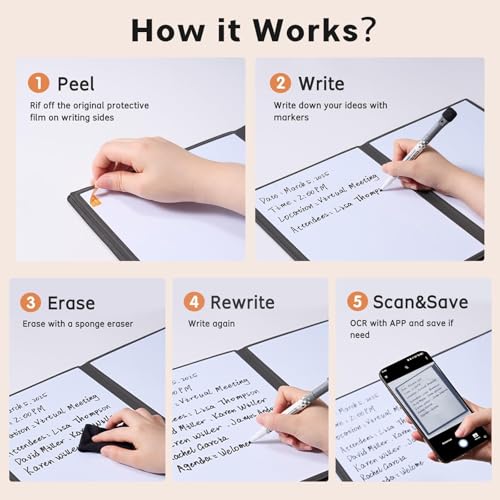 6 Sides Portable White Board 12x9 inch