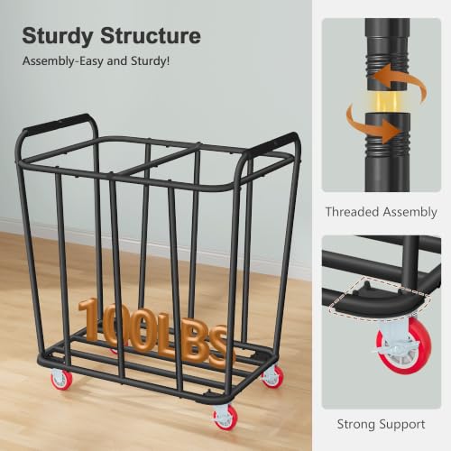 2 Section Laundry Sorter Cart