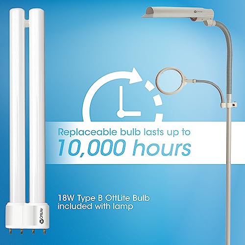 LED Floor Lamp with Optical Grade Magnifier