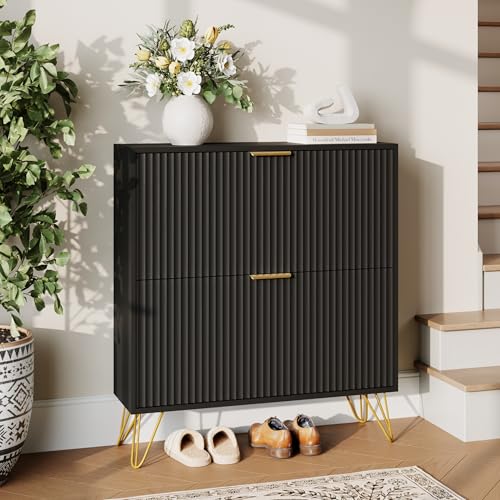 Shoe Storage Cabinet with 3 Flip Drawers