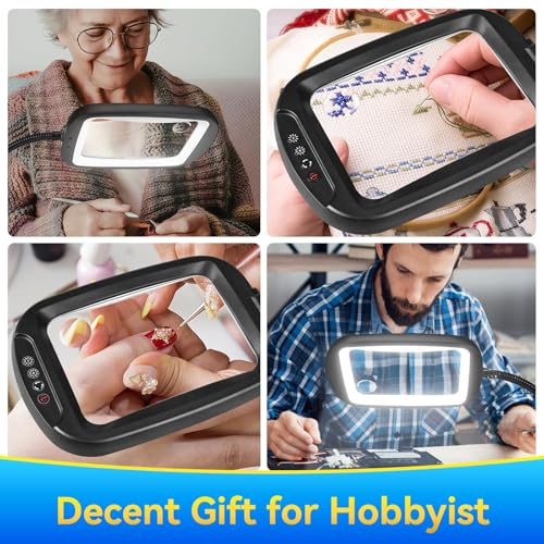 30X 10X Extra Large Floor Magnifying Glass with Light and Stand