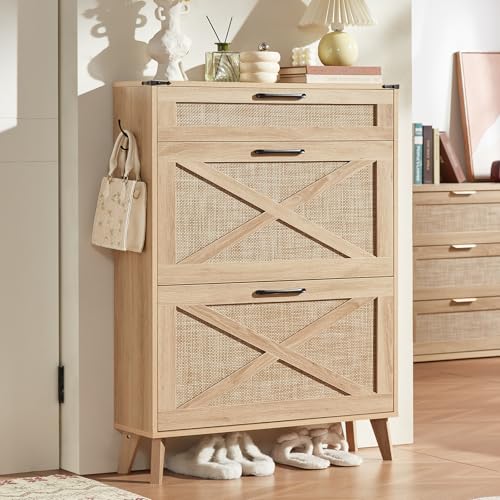 Shoe Cabinet Storage for Entryway with 2 Flip Drawers