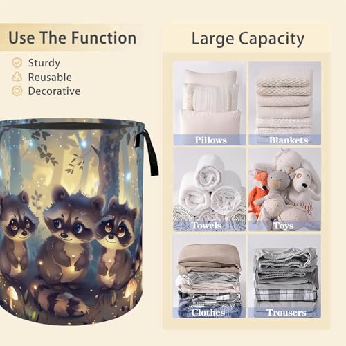 Raven Moon Laundry Basket Hamper for Boys Girls Kids Adults