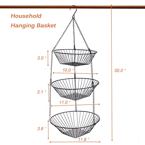 3 Tier Wire Fruit Hanging Basket