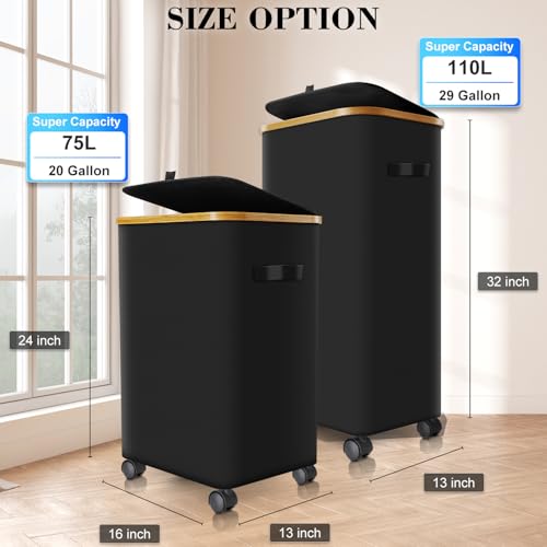 Laundry Hamper with Wheels and Lid