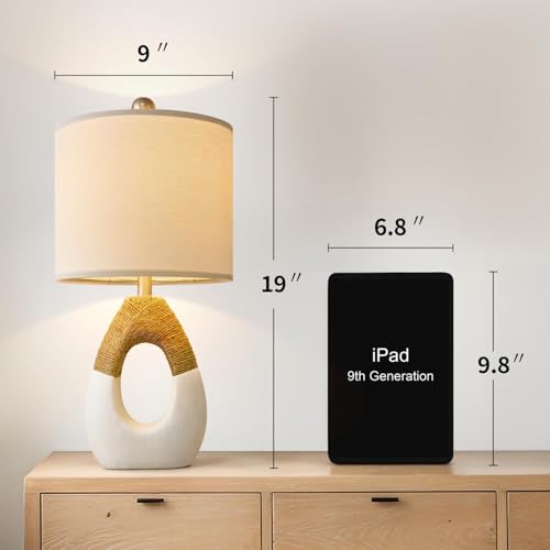 Boho Table Lamps Bedroom Living Room Set 2 Sleeping and Reading