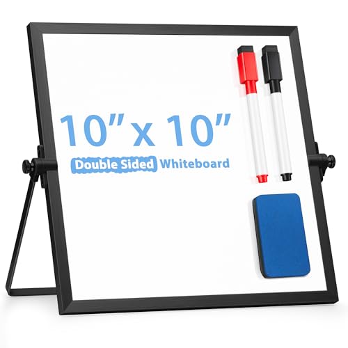 Small Dry Erase White Board for Desk Magnetic Double Sided Personal Desktop Tabletop Dry Erase Board Easel Board with Stand for Kids Home Office