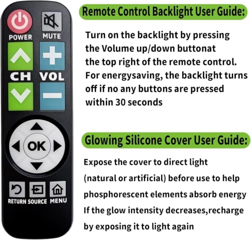 Backlit Big Button TV Remote Replacement