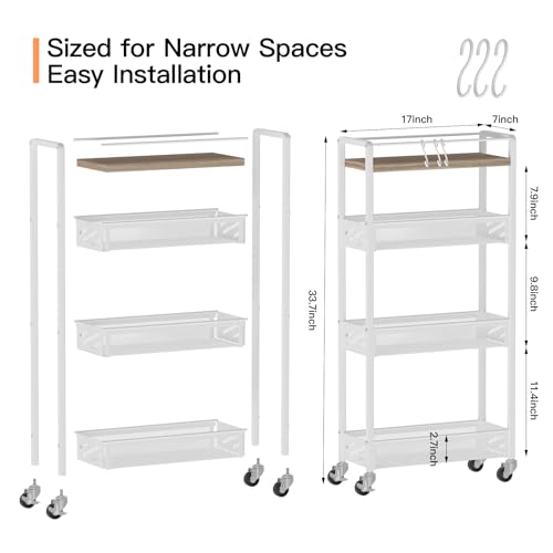 DGSNADGO Slim Rolling Storage Cart