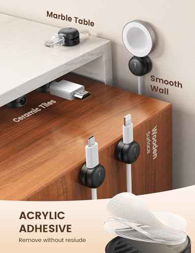 Desk Cord Organizer [1s Lock] Cable Management Holder Clips