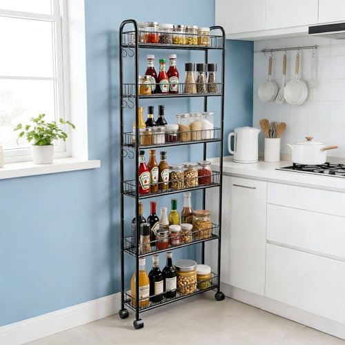 6 Tier Slim Rolling Storage Cart