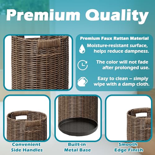 Rattan Umbrella Holder 20.8" H X 10" D